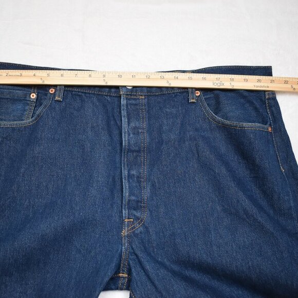 Levis 501 Mens Jeans 44 X 30 Button Fly Dark Wash Straight Leg Classic Western - Picture 15 of 16